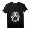 Damen Zwillinge Babybauch Schwangere Frauen Mama Mama T-Shirt mit V-Ausschnitt – Perfekt für Schwangerschaftsankündigungen